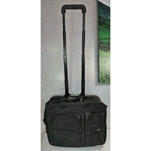 TUMI Alpha 2206D3 Black Ballistic Nylon Expandable Wheeled Briefcase Laptop Bag